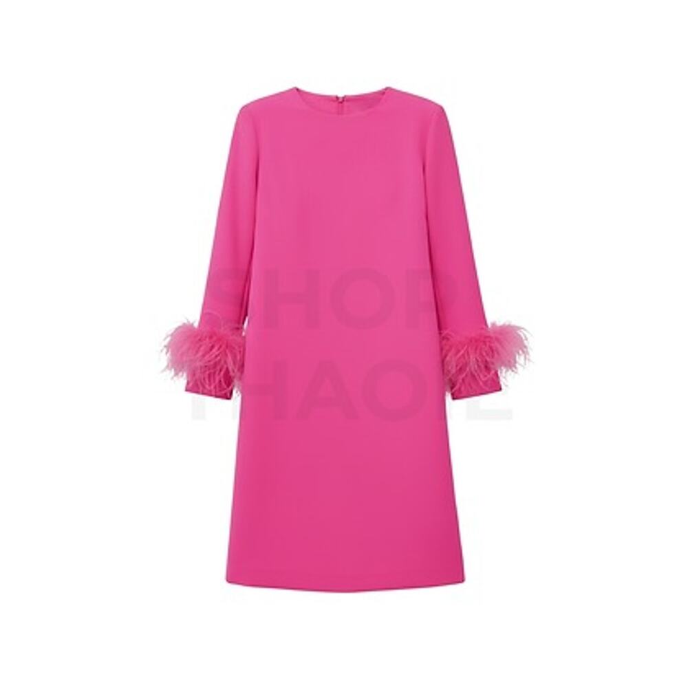 TUCKERNUCK Hot Pink Feather Mod Mary Dress Size XL NWT Retail $288 Tuckernuck - Picture 6 of 6
